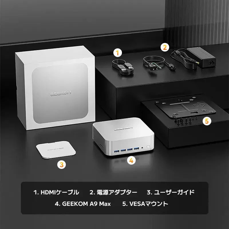 GEEKOM AI PC A9 MAX ミニPC AMD Ryzen AI 9 HX 470(32GB RAM + 2TB SSD)