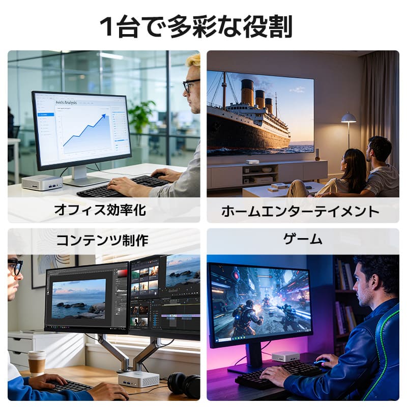 GEEKOM A5 Pro ミニPC AMD Ryzen R5-7530U(16GB RAM + 1TB SSD)