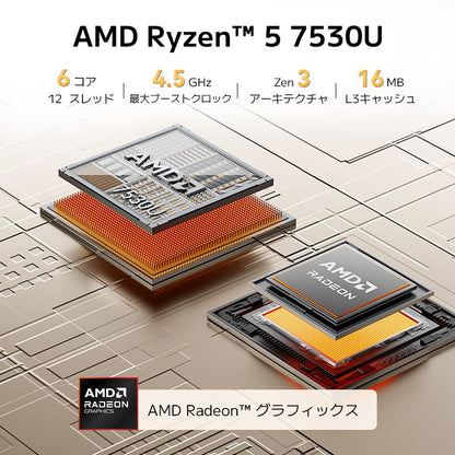 GEEKOM A5 Pro ミニPC AMD Ryzen R5-7530U(16GB RAM + 1TB SSD)