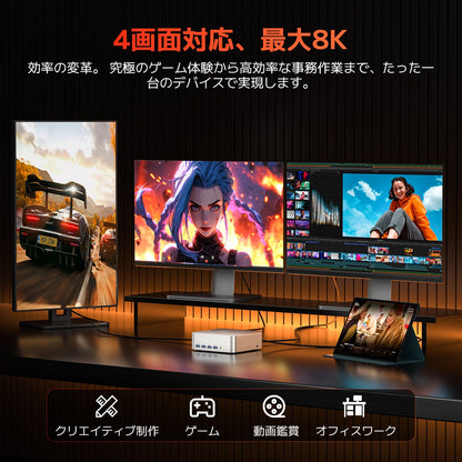 GEEKOM A7 MAX ミニPC AMD Ryzen R9-7940HS（16GB RAM + 1TB SSD）