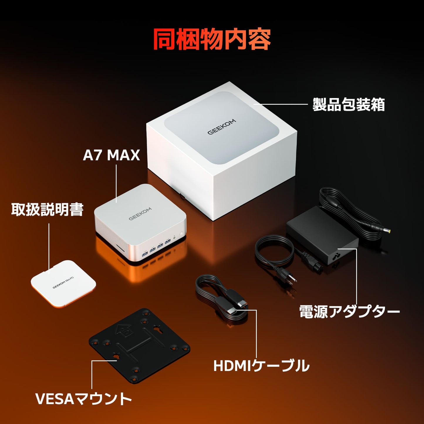 GEEKOM A7 MAX ミニPC AMD Ryzen R9-7940HS（16GB RAM + 1TB SSD）