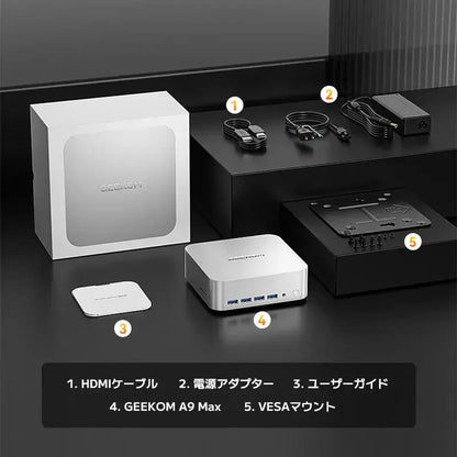 GEEKOM AI PC A9 MAX ミニPC AMD Ryzen AI 9 HX 470（32GB RAM + 2TB SSD）